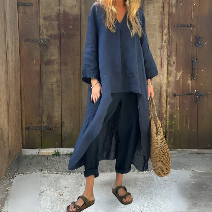 Milana | Luftiges Zweiteiler-Set mit langer Tunika und Hose für Frauen