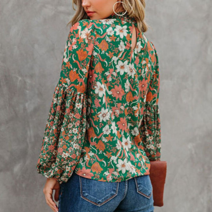Miriam | Leichte Blumenbluse mit Puffärmeln für Frauen