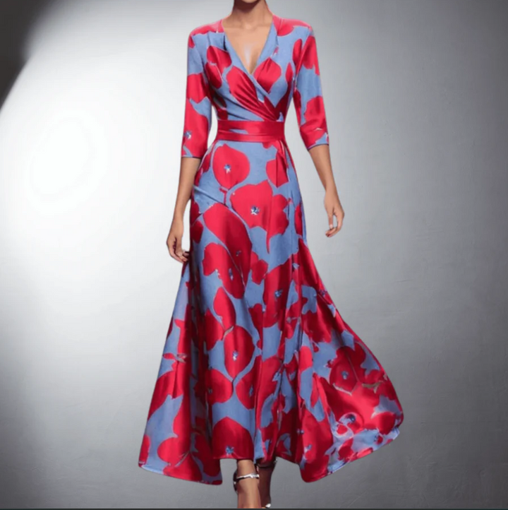 NUNZIA | KLASSISCHES LANGES BLUMENKLEID