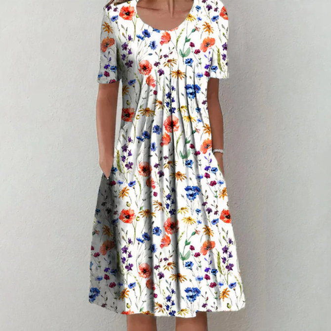 NICOLINA | FLIEßENDES BLUMENKLEID