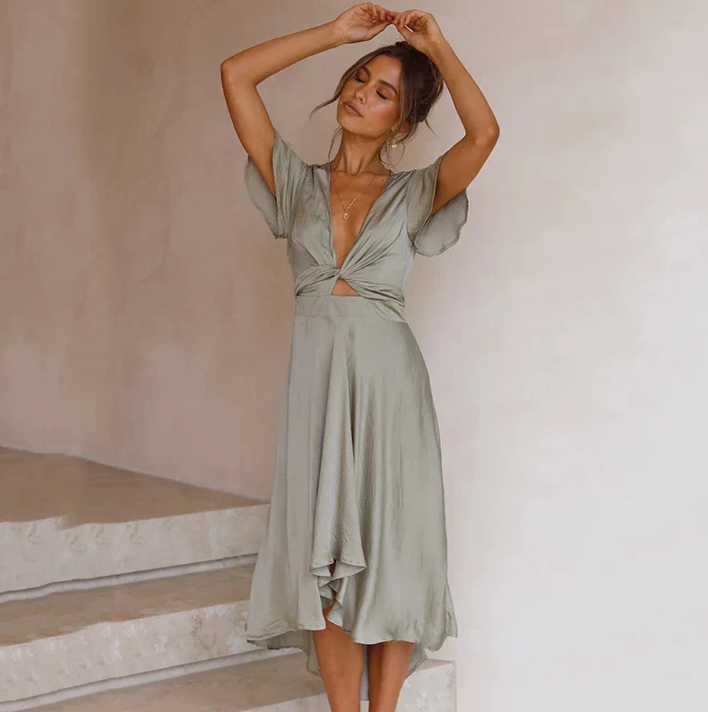 ELLA | FLIEßENDES SEIDENKLEID