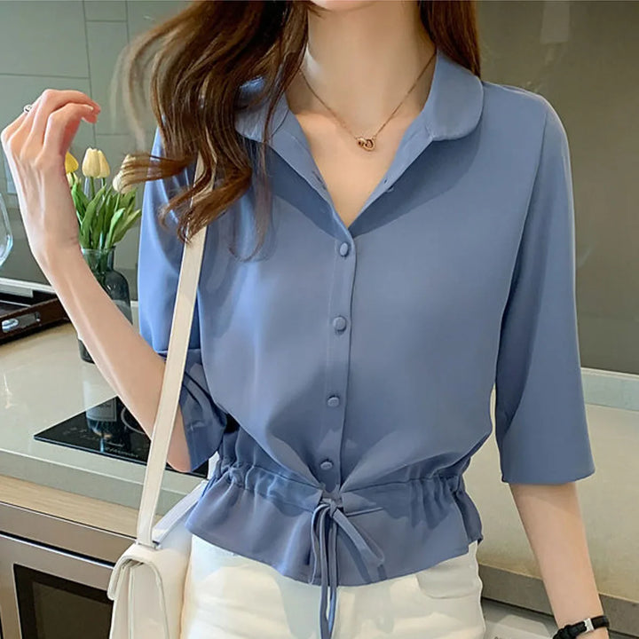Alba | Bluse mit Taillenbindung und halblangem Ärmel für Frauen