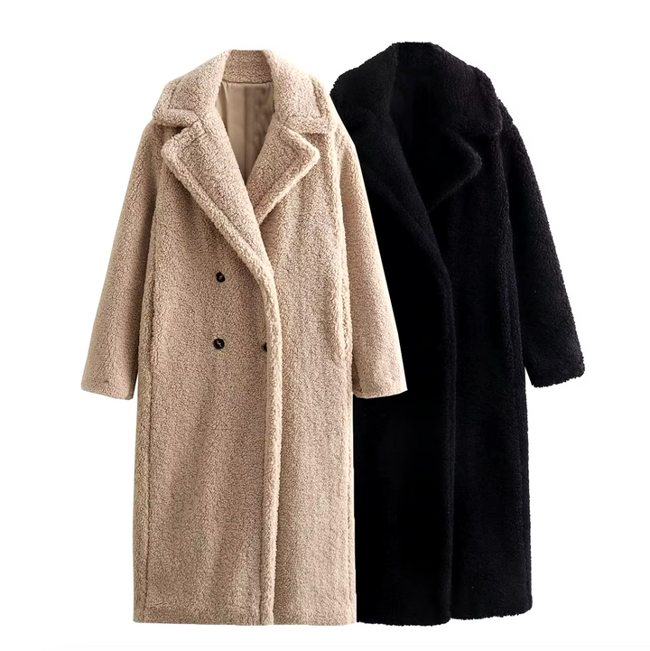 ELLIE | LANGER MANTEL AUS WOLLMISCHUNG MIT FLEECE