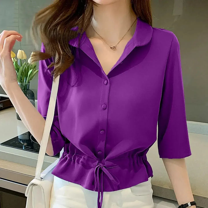 Alba | Bluse mit Taillenbindung und halblangem Ärmel für Frauen