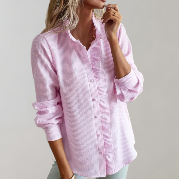 Stefanie | Damen Bluse Elegant Büro-Look mit Raffung