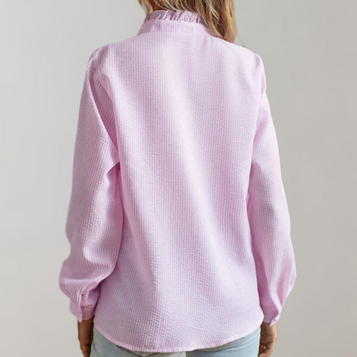 Stefanie | Damen Bluse Elegant Büro-Look mit Raffung