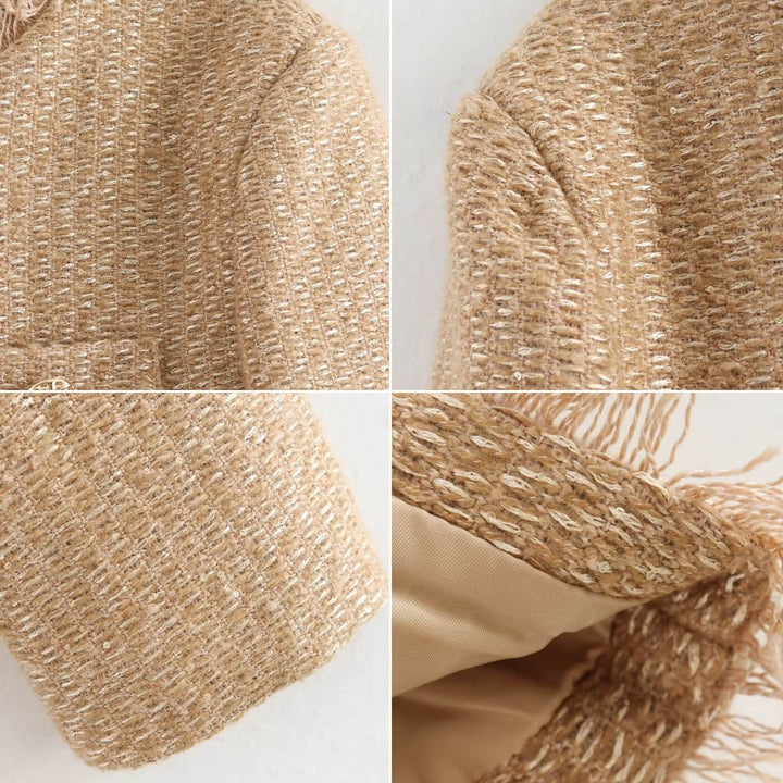 Ursula | Damen Tweed Jacke Kurz Elegant Frühling