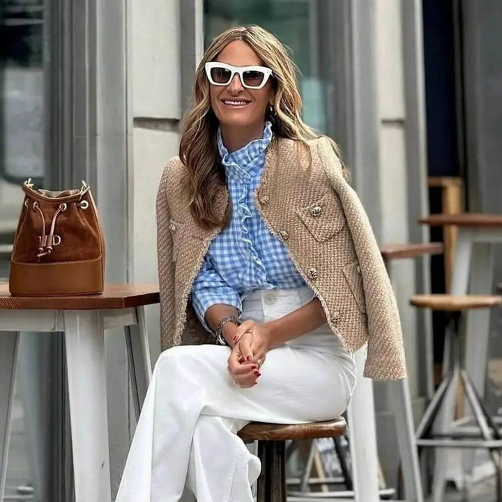 Ursula | Damen Tweed Jacke Kurz Elegant Frühling