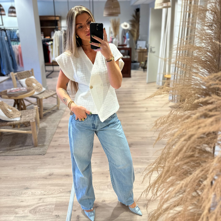 Vera | Damen Wickelbluse Ärmellos
