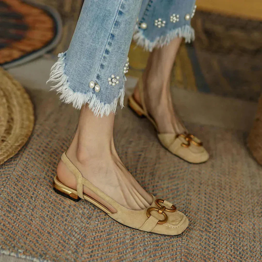 Christine | Damen Slingback Schuhe mit Kettendetail