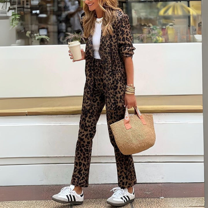 Zaira | Zweiteiler mit Animal-Print und Blazer-Schnitt für Frauen