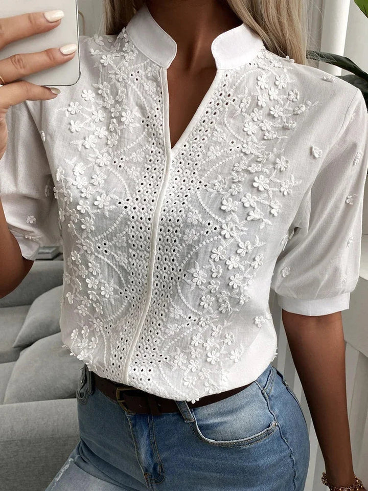 Viktoria | Luxuriöse Bestickte Damenbluse
