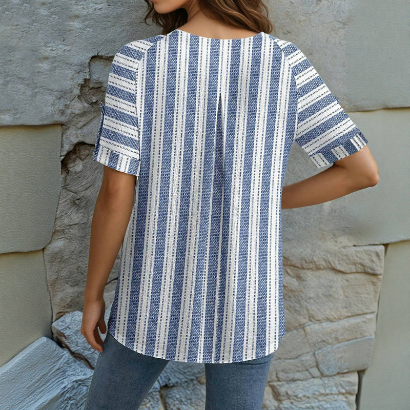 Sira | Gestreifte Casual-Bluse mit Knopfdetails für Frauen