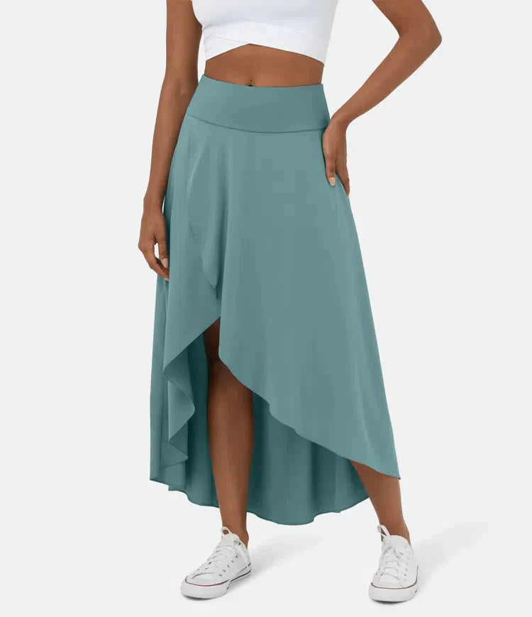 Romy | Asymmetrischer High-Low-Rock mit fließendem Schnitt für Frauen