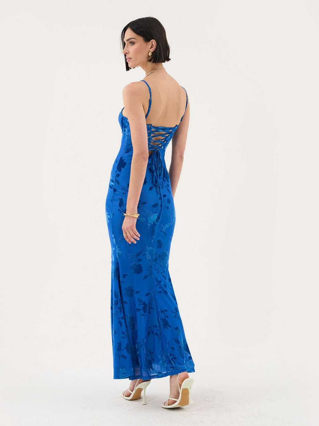 GRETA | GEBLÜMTES MAXIKLEID AUS SAMT