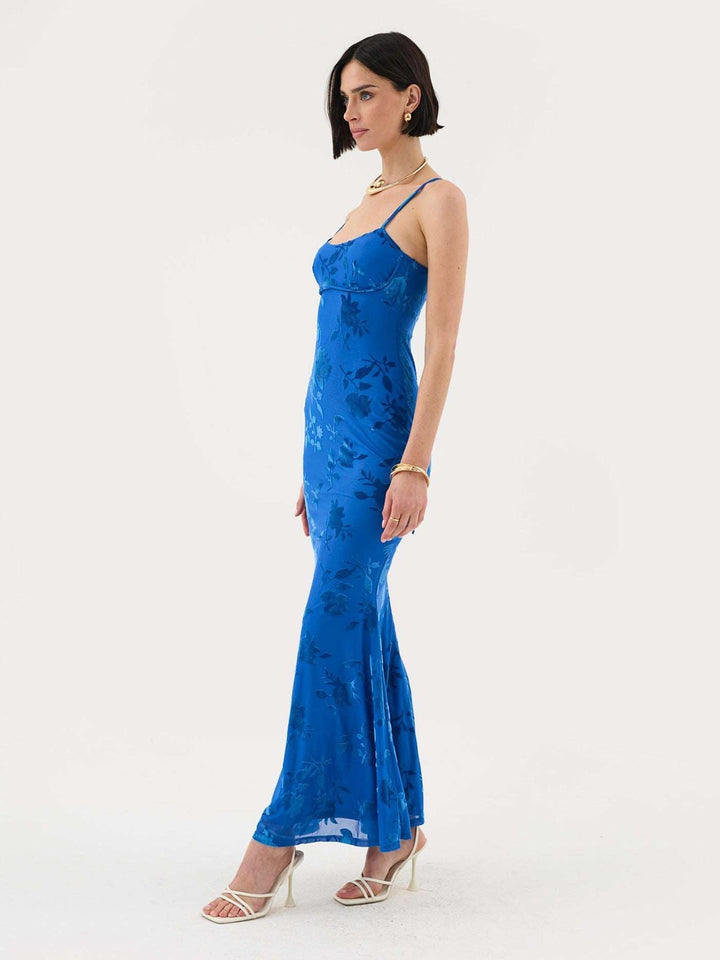GRETA | GEBLÜMTES MAXIKLEID AUS SAMT