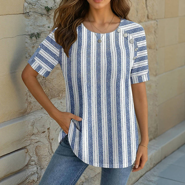 Sira | Gestreifte Casual-Bluse mit Knopfdetails für Frauen
