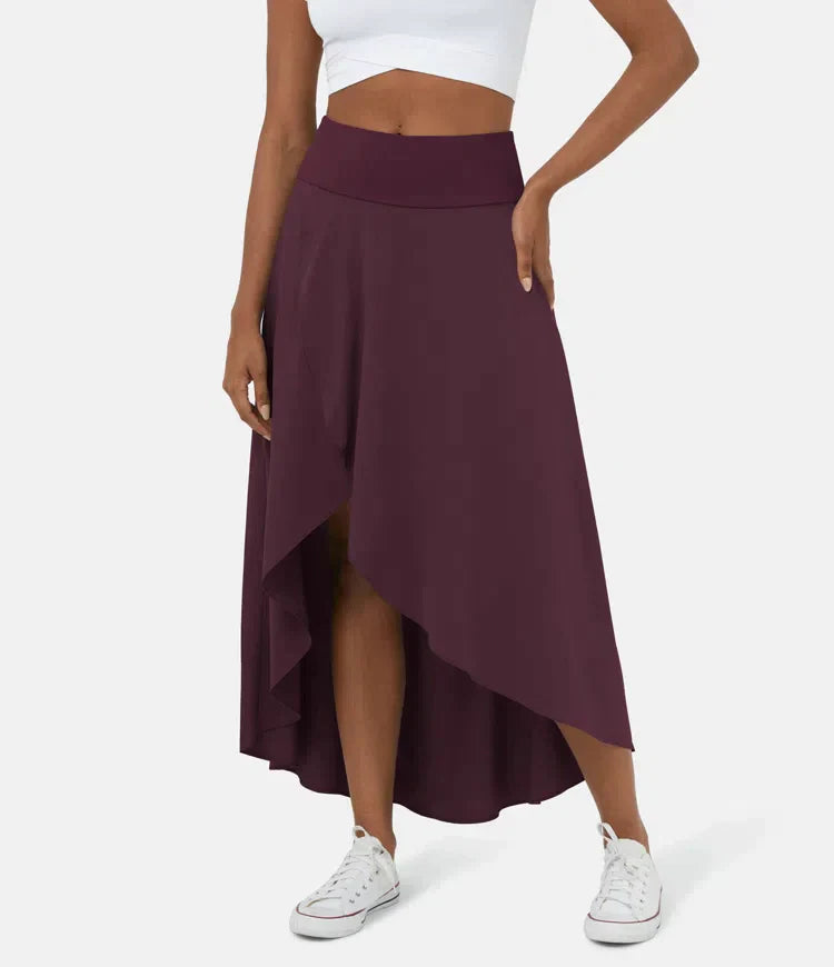 Romy | Asymmetrischer High-Low-Rock mit fließendem Schnitt für Frauen