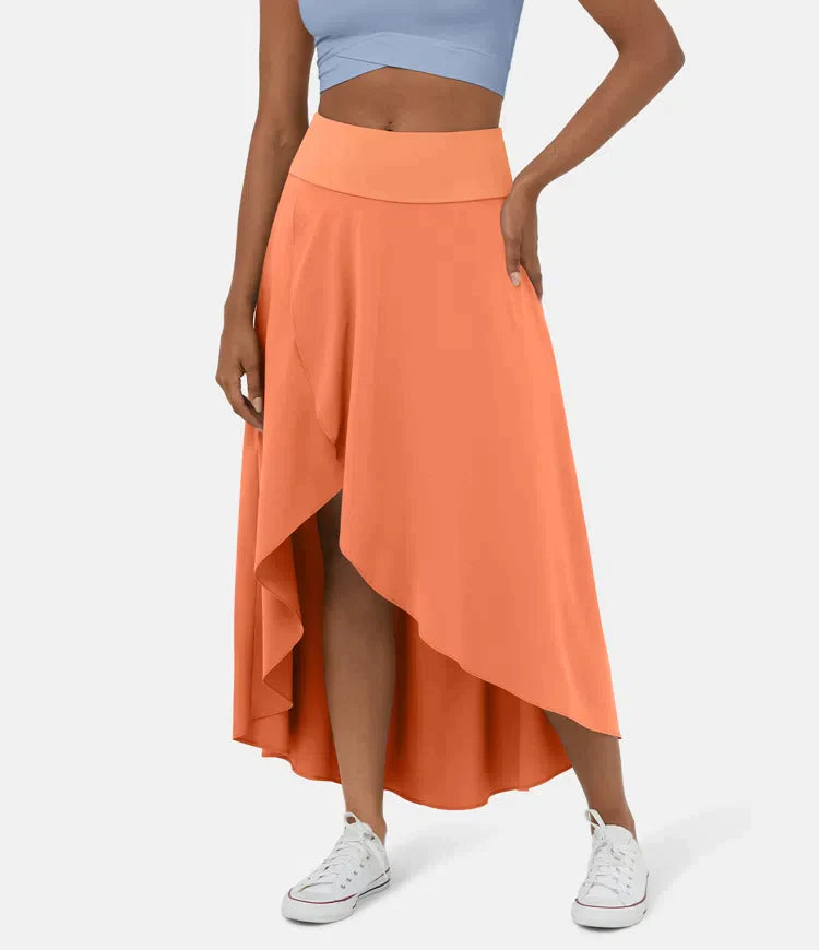 Romy | Asymmetrischer High-Low-Rock mit fließendem Schnitt für Frauen