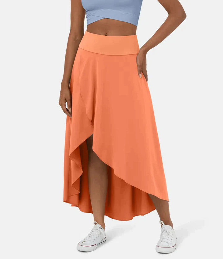 Romy | Asymmetrischer High-Low-Rock mit fließendem Schnitt für Frauen