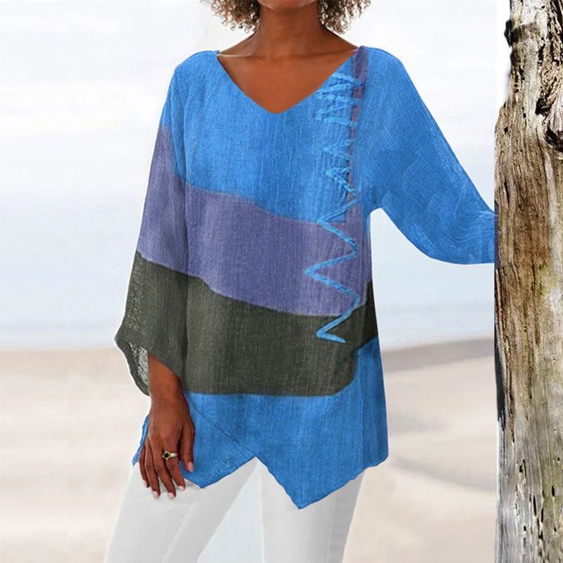 Nayla | Damen Bluse mit Farbblock-Design