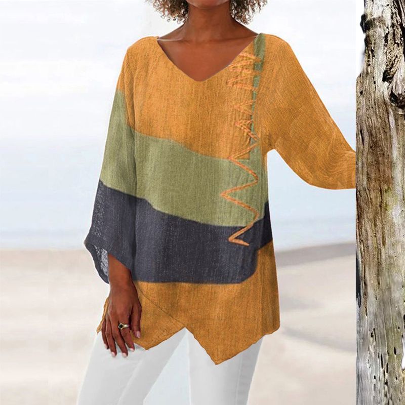Nayla | Damen Bluse mit Farbblock-Design