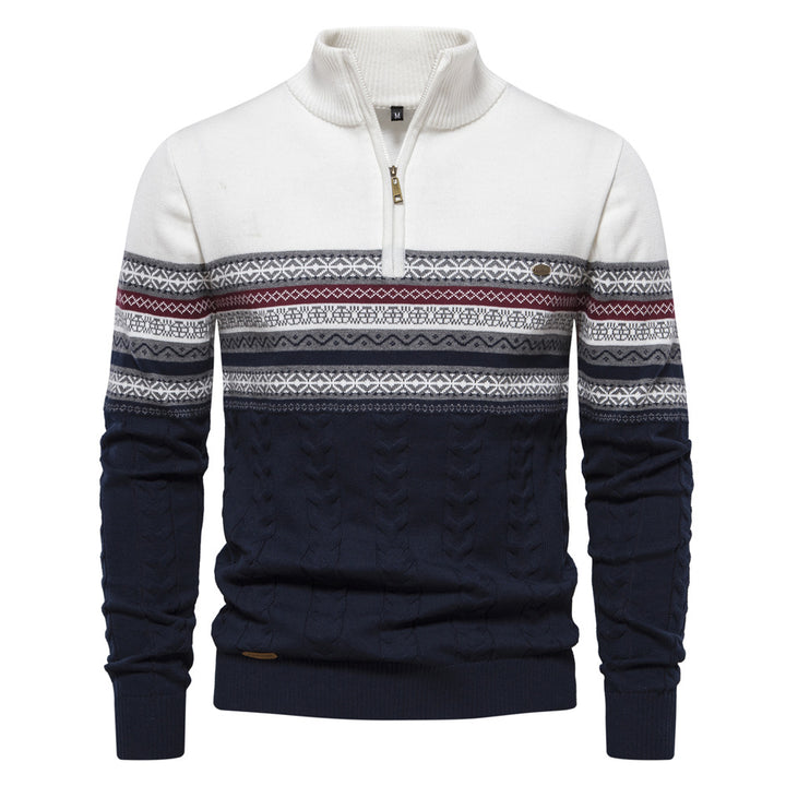 JASPER | HALBZIP-PULLOVER IM KLASSISCHEN FAIR-ISLE-MUSTER
