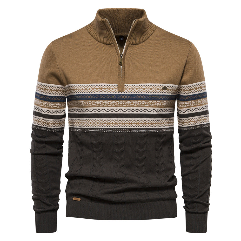 JASPER | HALBZIP-PULLOVER IM KLASSISCHEN FAIR-ISLE-MUSTER