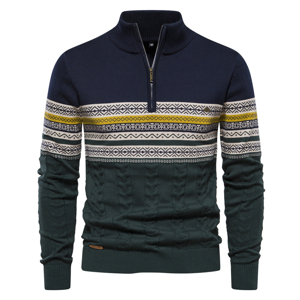 JASPER | HALBZIP-PULLOVER IM KLASSISCHEN FAIR-ISLE-MUSTER