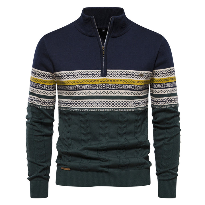 JASPER | HALBZIP-PULLOVER IM KLASSISCHEN FAIR-ISLE-MUSTER