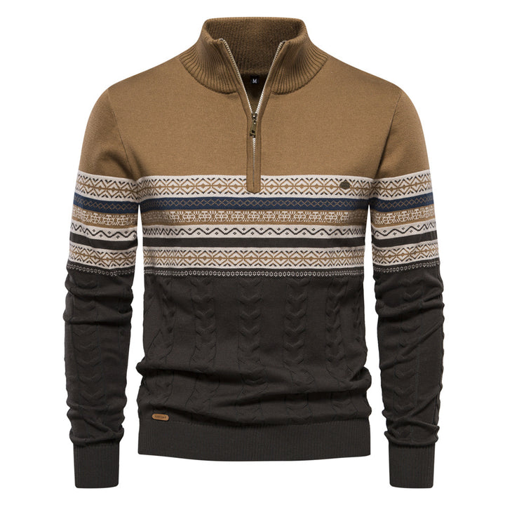 JASPER | HALBZIP-PULLOVER IM KLASSISCHEN FAIR-ISLE-MUSTER