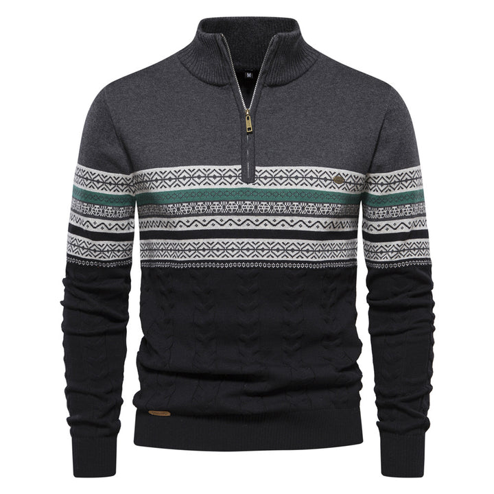JASPER | HALBZIP-PULLOVER IM KLASSISCHEN FAIR-ISLE-MUSTER