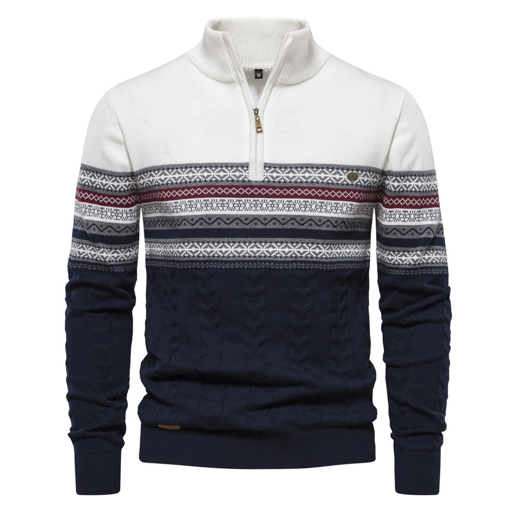 JASPER | HALBZIP-PULLOVER IM KLASSISCHEN FAIR-ISLE-MUSTER