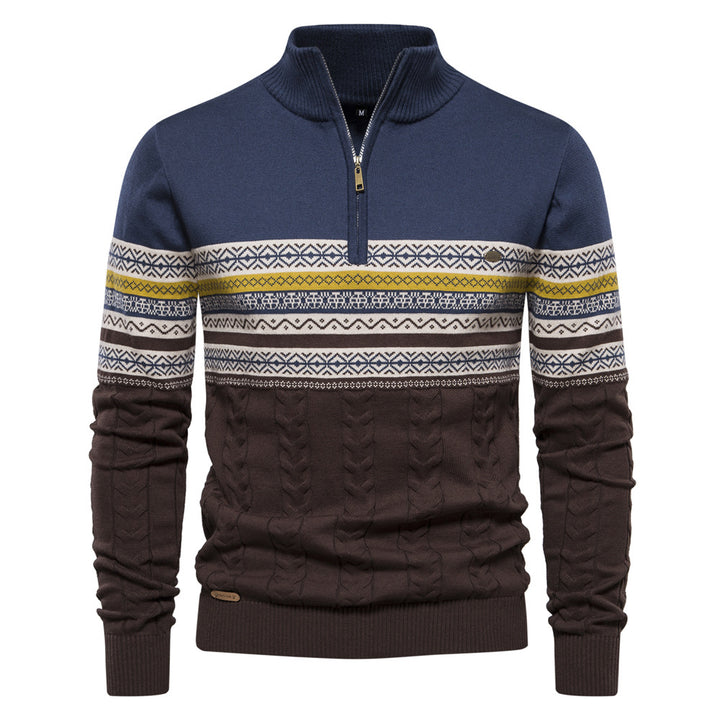 JASPER | HALBZIP-PULLOVER IM KLASSISCHEN FAIR-ISLE-MUSTER