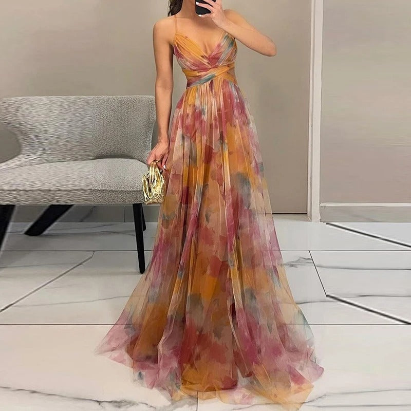 Kirsten | Fließendes Bandeau-Maxikleid mit Farbverlauf für Frauen
