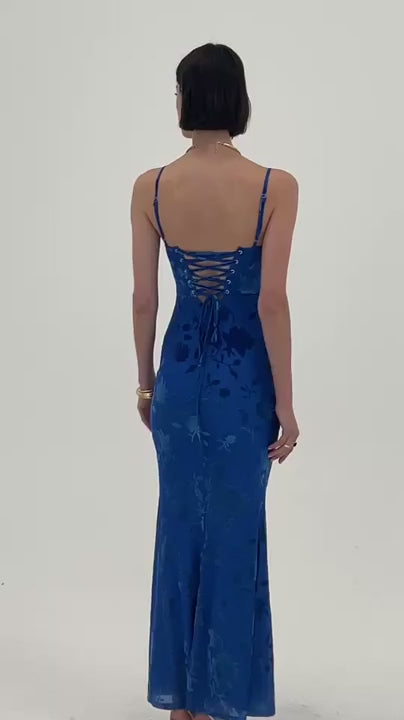 GRETA | GEBLÜMTES MAXIKLEID AUS SAMT