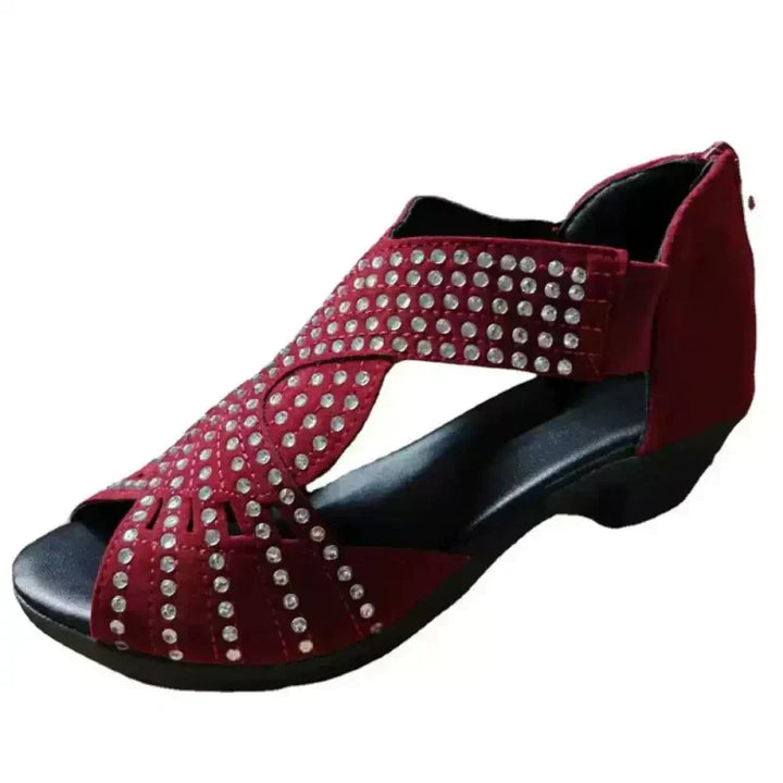 Alexie | Offene Schuhe mit Strass und kleinem Absatz für Frauen