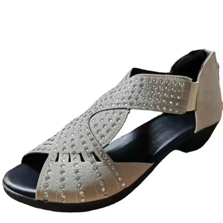 Alexie | Offene Schuhe mit Strass und kleinem Absatz für Frauen