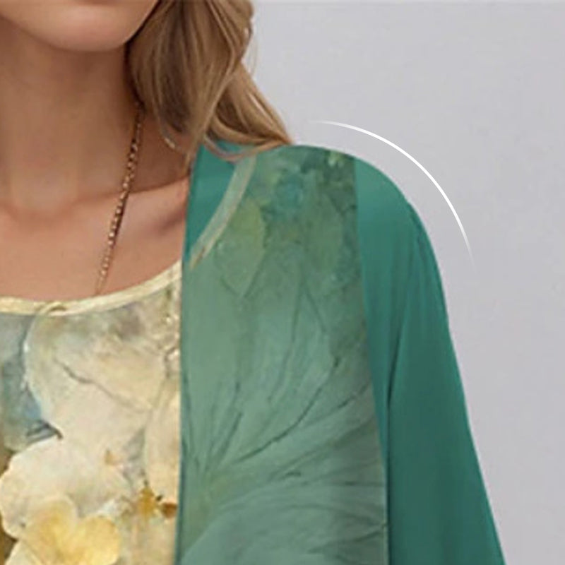 Dalia | Damen Zweiteiliges Midikleid mit Blumenmuster