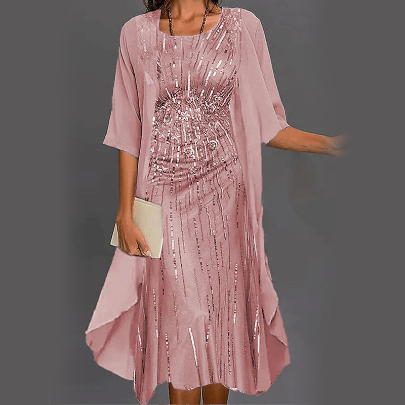 Dalia | Damen Zweiteiliges Midikleid mit Blumenmuster