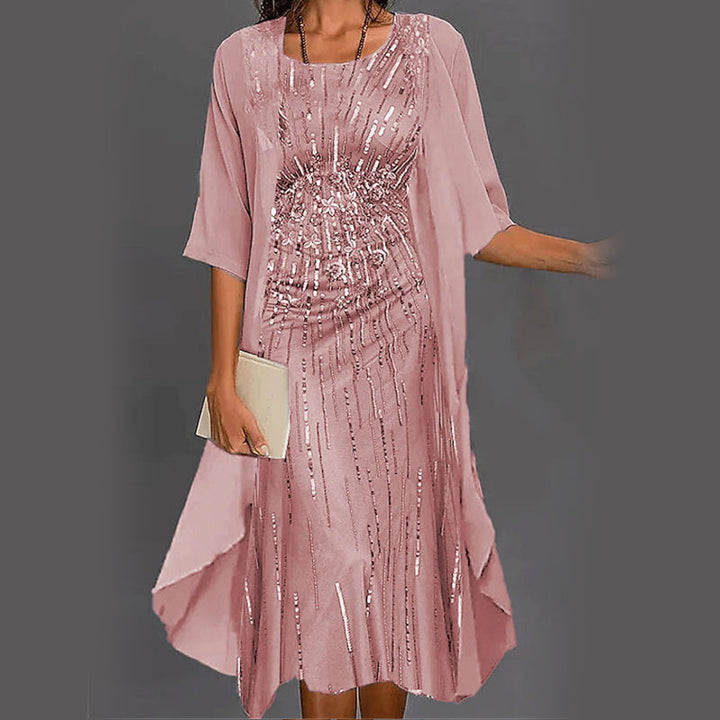 Dalia | Damen Zweiteiliges Midikleid mit Blumenmuster