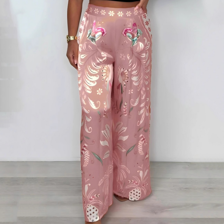 Isadora | Weit geschnittene Palazzohose mit orientalischem Print für Frauen