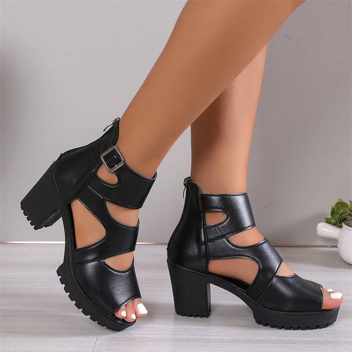 Alara | Cut-Out High-Heel Schuhe mit Blockabsatz für Frauen