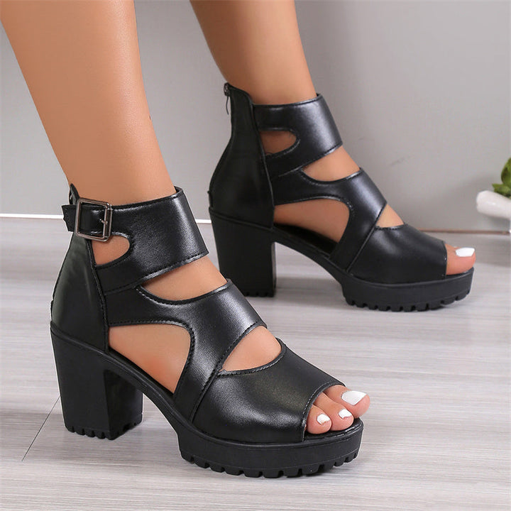 Alara | Cut-Out High-Heel Schuhe mit Blockabsatz für Frauen